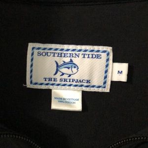 Mens Southern Tide black long sleeve quarter zip pullover shirt